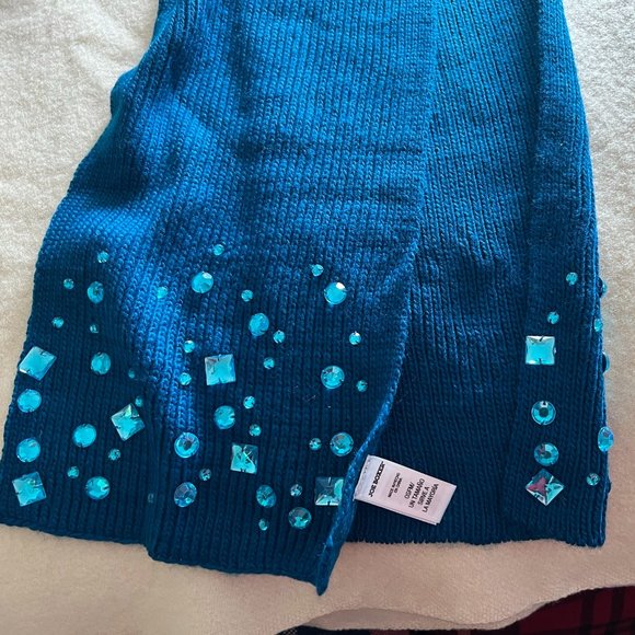 NWOT! Joe Boxer Embellished Women's Scarf - Blue - Picture 2 of 2